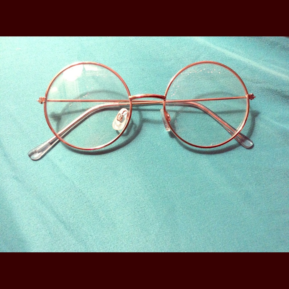 Classic cute trendy round gold glasses